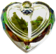 Objet decoratif en cristal sous forme de coeur (recipient multi-usages avec son couvercle)