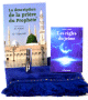 Coffret Cadeau Special Ramadan : Livres La description de la priere du Prophete & Les regles du jeune, Tapis en velours et Parfum Musc D'or (8 ml)