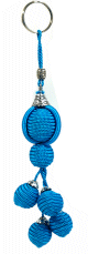 Pendentif/Porte-cles artisanal fabrique a la main en sabra - Bleu