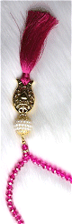 Chapelet "Sebha" de luxe a 99 perles en cristal decoration metallique et perles - Couleur rose