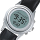 Montre digitale avec horaires de priere (calcul automatique des heures des prieres) - Modele De Luxe pour femmes bracelet cuir noir (HA-6382-SL)